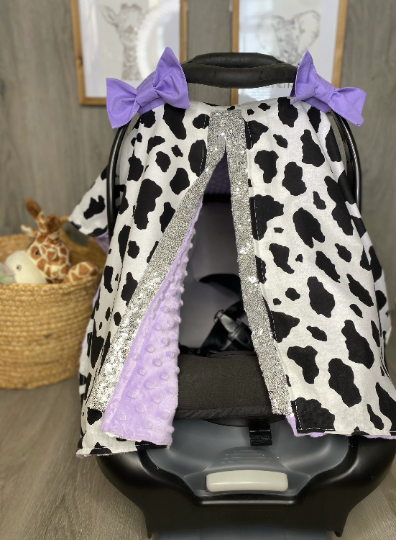 Salabomia Animal Cow Print Car Seat Cover, Stretchy Bucket